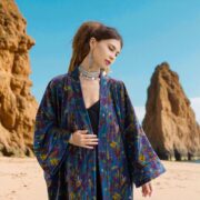 MAI Mystic Grove Velvet Kimono Duster | Boho Floral Long Jacket & Festival - Image 10