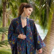 MAI Mystic Grove Velvet Kimono Duster | Boho Floral Long Jacket & Festival - Image 4