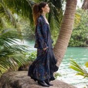 MAI Mystic Grove Velvet Kimono Duster | Boho Floral Long Jacket & Festival - Image 2