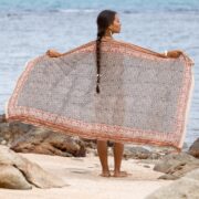 Bichi Sarong – Hand-Printed Boho Cotton Wrap with Shimmering Gold Foil | ZinniaPearl - Image 4