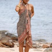 Bichi Sarong – Hand-Printed Boho Cotton Wrap with Shimmering Gold Foil | ZinniaPearl - Image 3