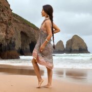 Bichi Sarong – Hand-Printed Boho Cotton Wrap with Shimmering Gold Foil | ZinniaPearl - Image 9