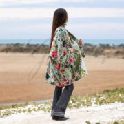 Reversible Sakura Garden Velvet Kimono | Boho Floral Duster Jacket – Mei by ZinniaPearl - Image 2