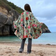 Reversible Sakura Garden Velvet Kimono | Boho Floral Duster Jacket – Mei by ZinniaPearl - Image 8