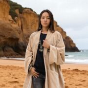 Sandstone Velvet Kimono Jacket | Solid Boho Outerwear | Mei by ZinniaPearl - Image 10