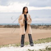 Sandstone Velvet Kimono Jacket | Solid Boho Outerwear | Mei by ZinniaPearl