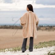 Sandstone Velvet Kimono Jacket | Solid Boho Outerwear | Mei by ZinniaPearl - Image 3