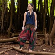 Plus Size Boho Harem Pants: Twilight Terra Patchwork Cotton, Handmade - Spiritu - Image 5