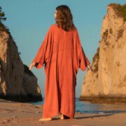 Terracotta Flame Boho Cotton Gauze Kimono Duster – Willow Long Robe with Pockets, Plus Size Cardigan, Festival Cover Up & Beach Jacket - Image 8