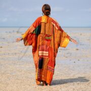 Harper Jade Vintage Silk Kimono – Boho Patchwork Duster in Golden Sundara | Upcycled Robe - Image 3