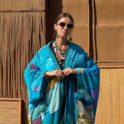Upcycled Silk Kimono Duster: Boho Patchwork Robe - Azure Tide - Harper Jade - Image 6