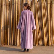 Plus Size Boho Kimono Duster – Lavender Velvet Robe, Handmade Festival Coat | Mai by ZinniaPearl - Image 6