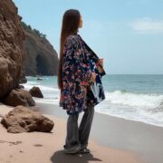 Midnight Garden Velvet Kimono Duster – Boho Floral Jacket for All Sizes | Mei by ZinniaPearl - Image 9