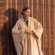 Plus Size Velvet Kimono Duster: Sandstone Cotton Robe, Boho Coat – Harper Jade - Image 7