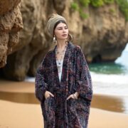 Plus Size Velvet Kimono Robe: Luna Paisley Boho Duster Jacket Harper J - Image 4