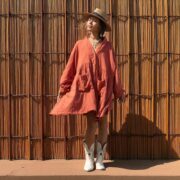 Terracotta Rose Crinkle Cotton Tunic – Plus Size Boho Babydoll Dress | Bellina by ZinniaPearl - Image 5