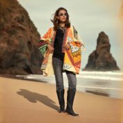 Cordelia Short Kimono Jacket – Embergrove Patchwork Embroidered Cutwork Coat - Image 7