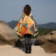 Cordelia Short Kimono Jacket – Embergrove Patchwork Embroidered Cutwork Coat - Image 3