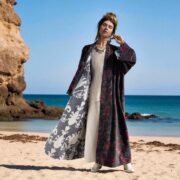 Mai Velvet Kimono Duster | Handmade Rosewood Boho Coat by ZinniaPearl - Image 7