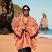 Tiger Lily Velvet Kimono Jacket: Plus Size Boho Floral Coat- Mei - Image 10