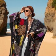 Harper Jade Vintage Silk Kimono – Onyx Black Boho Patchwork Duster | Upcycled Cover-Up - Image 10