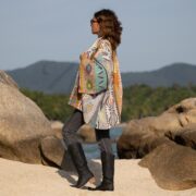 Cordelia Short Kimono Jacket – Embergrove Patchwork Embroidered Boho Festival Coat - Image 2