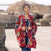 Sangria Ikat Velvet Kimono – Plus Size Boho Duster Jacket | Mei by ZinniaPearl - Image 4