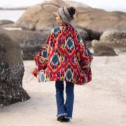 Sangria Ikat Velvet Kimono – Plus Size Boho Duster Jacket | Mei by ZinniaPearl - Image 3