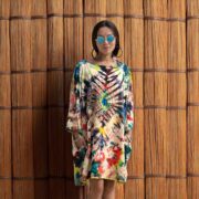 Plus Size Tie-Dye Kimono Top – Festival Flame Boho Caftan Tunic Dress 1X-3X | Galaxy - Image 6