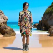 Plus Size Tie-Dye Kimono Top – Festival Flame Boho Caftan Tunic Dress 1X-3X | Galaxy - Image 7
