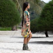 Plus Size Tie-Dye Kimono Top – Festival Flame Boho Caftan Tunic Dress 1X-3X | Galaxy - Image 2