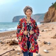 Sangria Ikat Velvet Kimono – Plus Size Boho Duster Jacket | Mei by ZinniaPearl - Image 10