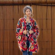 Sangria Ikat Velvet Kimono – Plus Size Boho Duster Jacket | Mei by ZinniaPearl - Image 8