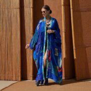 Harper Jade Silk Kimono Duster – Sapphire Tide Boho Patchwork Festival Robe - Image 5