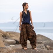 Boho Patchwork Harem Pants – Forest Ember Cotton Festival Trousers | Paloma