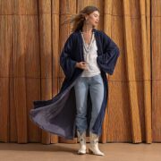 Silky Velvet Kimono Jacket – Ocean Slate Boho Duster Coat | Mai by ZinniaPearl - Image 5