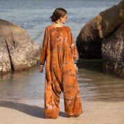 Sunset Clay Tie-Dye Jumpsuit – Plus Size Cotton Harem Romper | Sadie by ZinniaPearl - Image 3