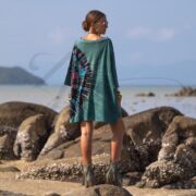 Plus Size Boho Tie-Dye Shirt | Galaxy Jade Festival Tunic Tee 1X–3X - Image 3