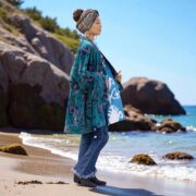 Handmade Velvet Kimono Jacket – Peacock Boho Coat | Mei by ZinniaPearl - Image 9