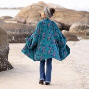 Handmade Velvet Kimono Jacket – Peacock Boho Coat | Mei by ZinniaPearl - Image 3