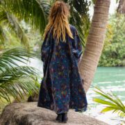 MAI Mystic Grove Velvet Kimono Duster | Boho Floral Long Jacket & Festival - Image 3
