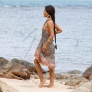 Bichi Sarong – Hand-Printed Boho Cotton Wrap with Shimmering Gold Foil | ZinniaPearl - Image 2