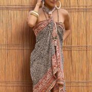 Bichi Sarong – Hand-Printed Boho Cotton Wrap with Shimmering Gold Foil | ZinniaPearl - Image 7