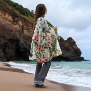 Reversible Sakura Garden Velvet Kimono | Boho Floral Duster Jacket – Mei by ZinniaPearl - Image 9