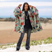 Reversible Sakura Garden Velvet Kimono | Boho Floral Duster Jacket – Mei by ZinniaPearl