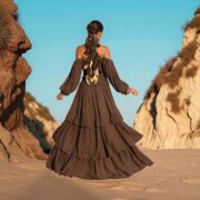 Plus Size Boho Cotton Maxi Dress – Cocoa Drift Tiered Ruffle Gown | Isabella by ZinniaPearl - Image 9