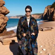 Harper Jade Velvet Kimono Duster – Nebula Garden | Plus Size Boho Floral Coat by ZinniaPearl - Image 10