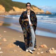 Harper Jade Velvet Kimono Duster – Nebula Garden | Plus Size Boho Floral Coat by ZinniaPearl - Image 7