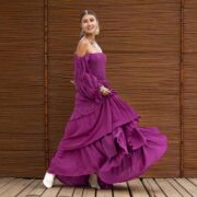 Isabella Maxi Dress – Amethyst Bloom | Plus Size Boho Cotton Gown with Tiered Ruffles - Image 10