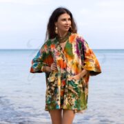 Plus Size Tie-Dye Tunic – Hand-Dyed Boho Babydoll Top with Peace Sign Motif | Sundancer - Image 4